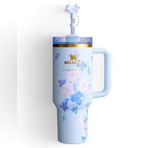 NEVER OPENED StanleyxLoveShackFancy 40oz Quencher NWT Blue Everblooming Rosettes